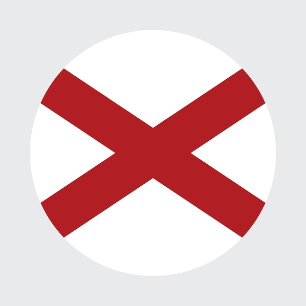 El logotipo circular de la bandera de Alabama es un diseño de ilustración vectorial por computadora