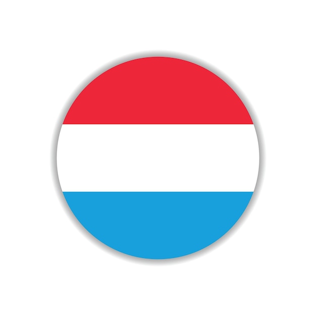 El logotipo circular de la bandera de Luxemburgo es un diseño de ilustración vectorial por computadora.