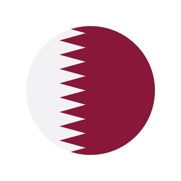 El logotipo circular de la bandera de Qatar es un diseño de ilustración vectorial por computadora.