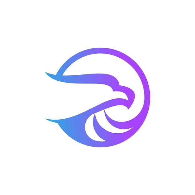 Logotipo circular de icono de águila, diseño de halcón, plantilla de vector de icono de halcón