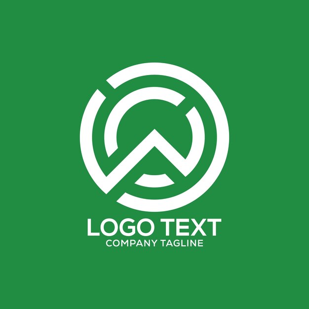 Logotipo circular con la letra W en fondo verde