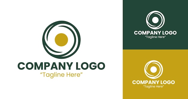 Logotipo circular verde y amarillo para la marca y la identidad corporativa de las empresas ecológicas