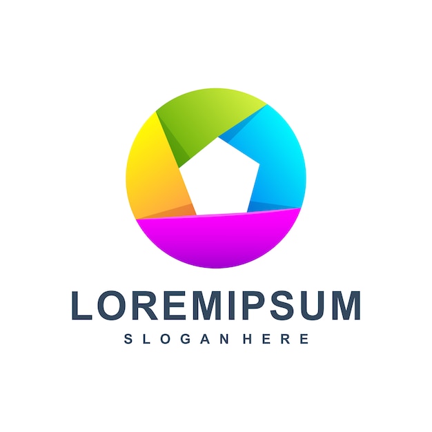 Logotipo de círculo abstracto colorido Premium