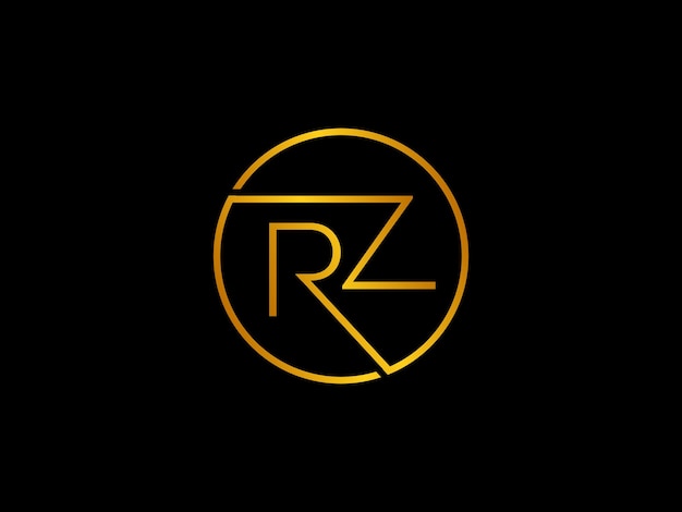 Logotipo de círculo amarillo con la letra rz sobre un fondo negro