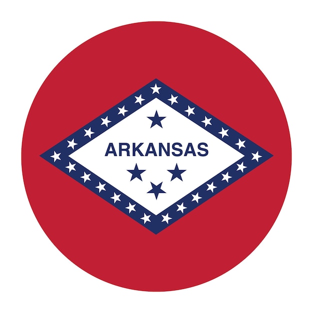 El logotipo del círculo de la bandera de Arkansas es un diseño de ilustración vectorial por computadora.