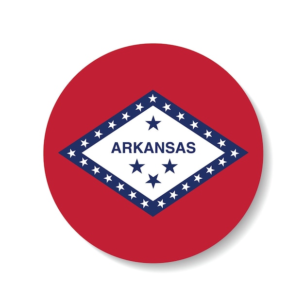 El logotipo del círculo de la bandera de Arkansas es un diseño de ilustración vectorial por computadora.