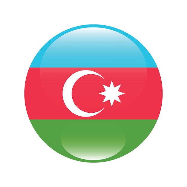 El logotipo del círculo de la bandera de Azerbaiyán es un diseño de ilustración vectorial por computadora.