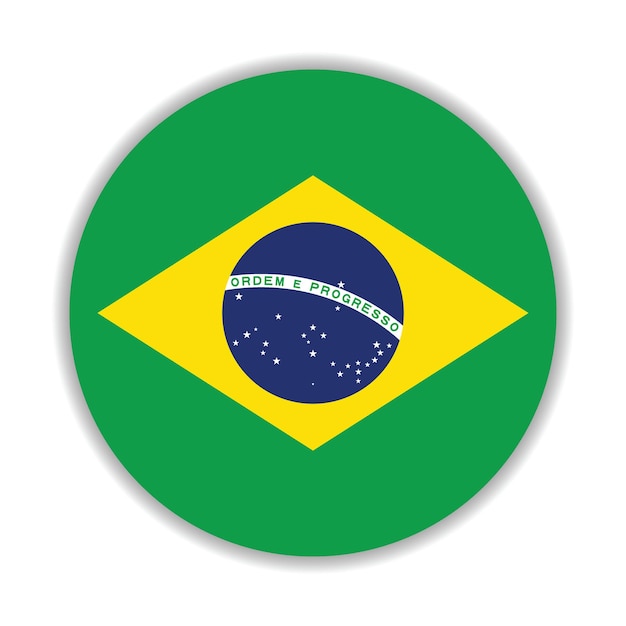 El logotipo del círculo de la bandera de Brasil es un diseño de ilustración vectorial por computadora.
