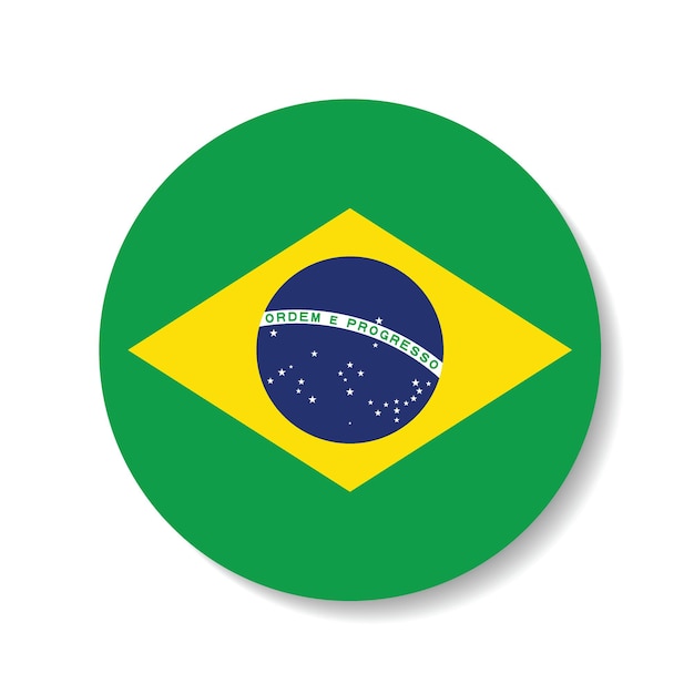 El logotipo del círculo de la bandera de Brasil es un diseño de ilustración vectorial por computadora.