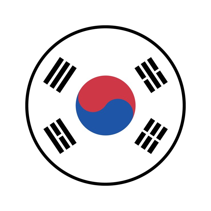 Vector el logotipo del círculo de la bandera de corea del sur es un diseño de ilustración vectorial por computadora.