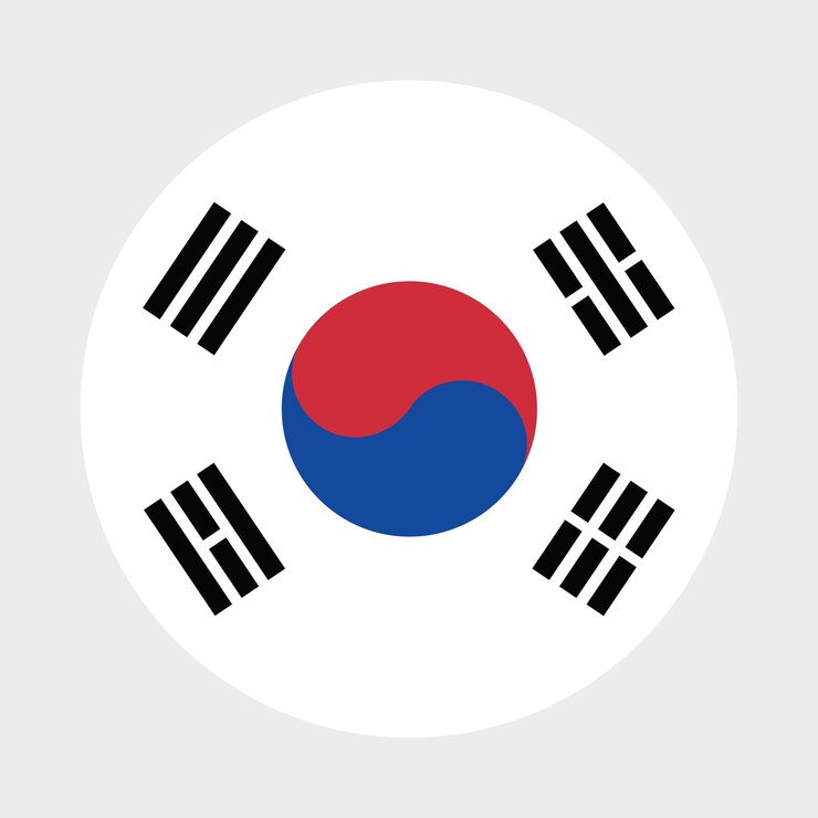 Vector el logotipo del círculo de la bandera de corea del sur es un diseño de ilustración vectorial por computadora.