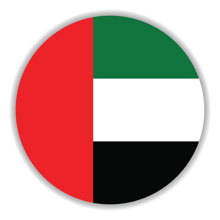 Vector el logotipo del círculo de la bandera de los emiratos árabes unidos diseño de ilustración vectorial por computadora