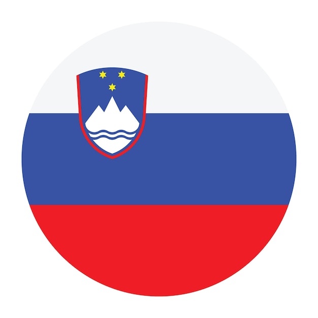 El logotipo del círculo de la bandera de Eslovenia es un diseño de ilustración vectorial por computadora.