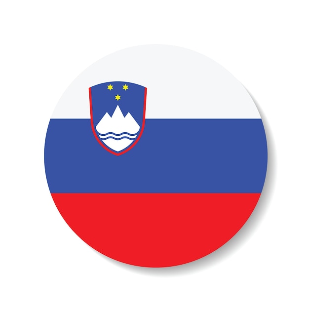 El logotipo del círculo de la bandera de Eslovenia es un diseño de ilustración vectorial por computadora.
