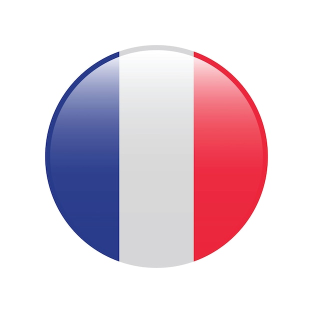 El logotipo del círculo de la bandera de Francia es un diseño de ilustración vectorial por computadora.