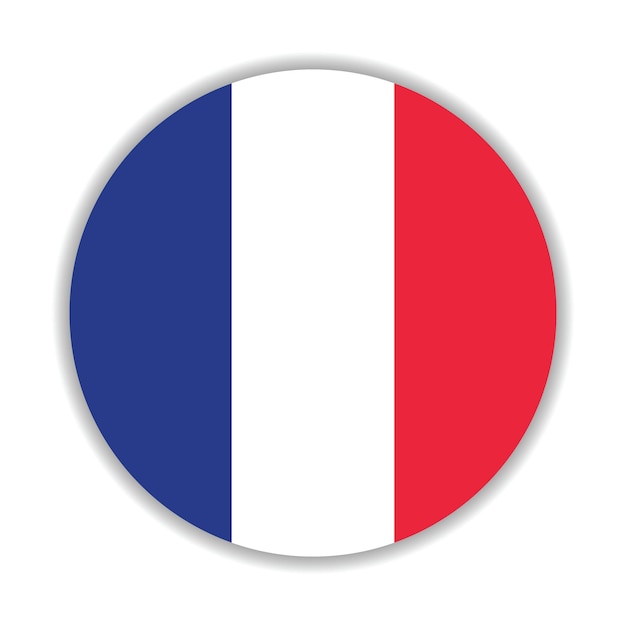 El logotipo del círculo de la bandera de Francia es un diseño de ilustración vectorial por computadora.