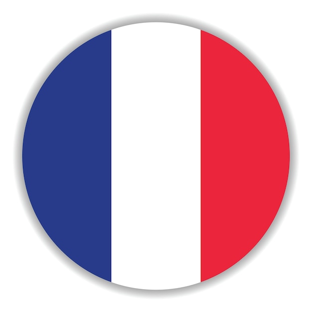 El logotipo del círculo de la bandera de Francia es un diseño de ilustración vectorial por computadora.