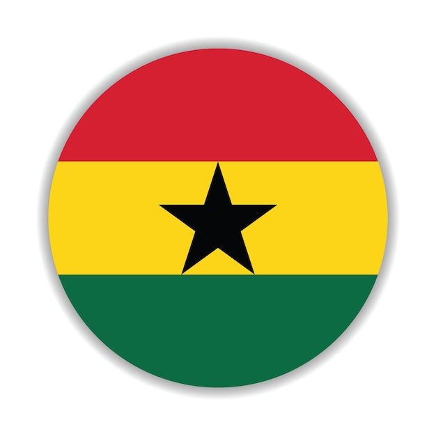 El logotipo del círculo de la bandera de Ghana es un diseño de ilustración vectorial por computadora.
