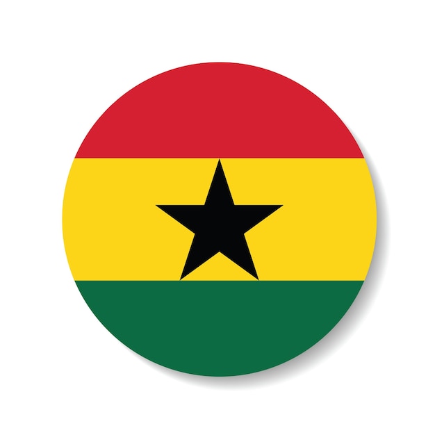 El logotipo del círculo de la bandera de Ghana es un diseño de ilustración vectorial por computadora.
