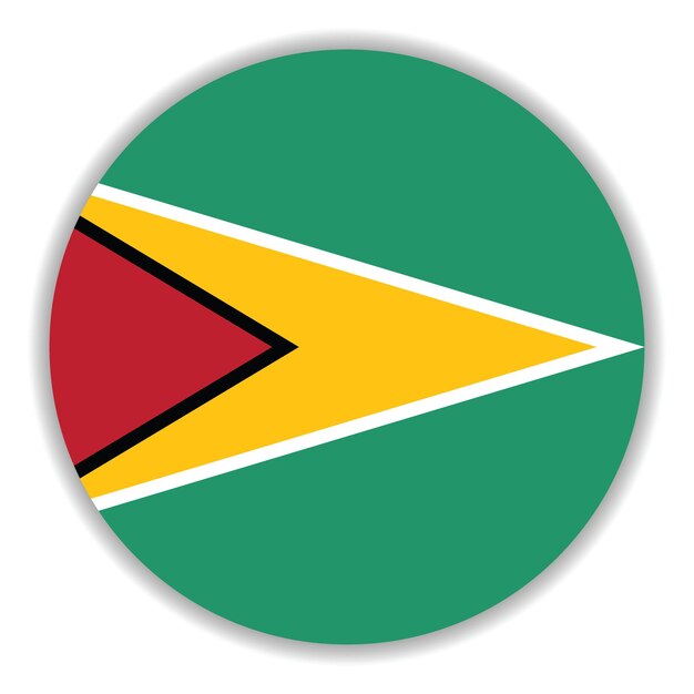 El logotipo del círculo de la bandera de Guyana es un diseño de ilustración vectorial por computadora.