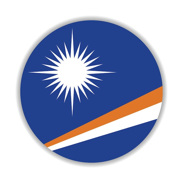 El logotipo del círculo de la bandera de las Islas Marshall es un diseño de ilustración vectorial por computadora.