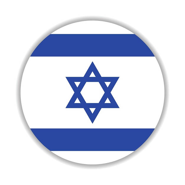 El logotipo del círculo de la bandera de Israel es un diseño de ilustración vectorial por computadora.