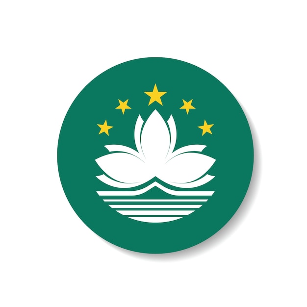El logotipo del círculo de la bandera de Macao es un diseño de ilustración vectorial por computadora.
