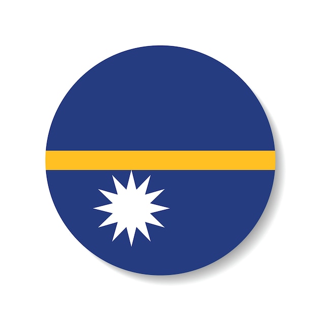 El logotipo del círculo de la bandera de Nauru es un diseño de ilustración vectorial por computadora.
