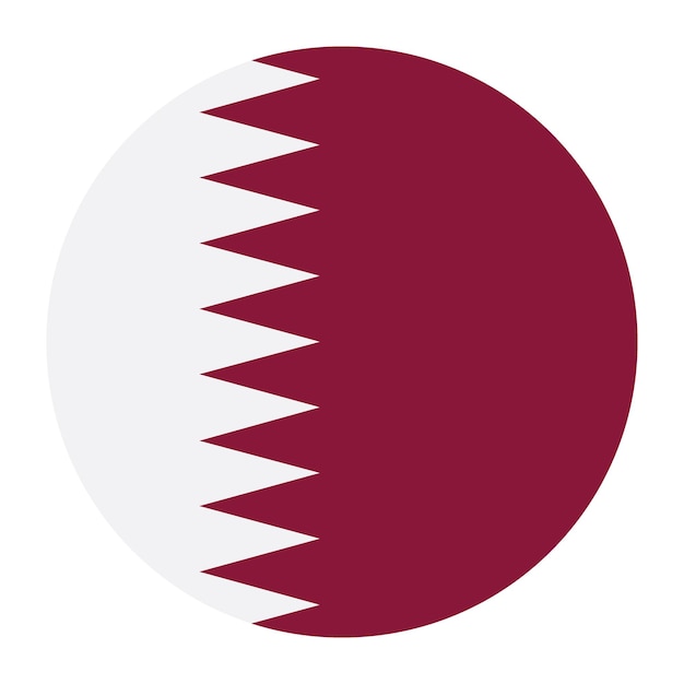 El logotipo del círculo de la bandera de Qatar es un diseño de ilustración vectorial por computadora.