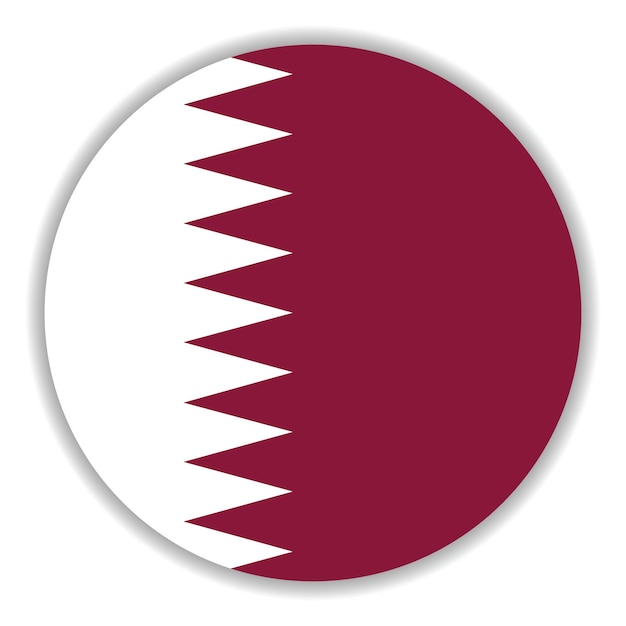 El logotipo del círculo de la bandera de Qatar es un diseño de ilustración vectorial por computadora.