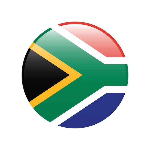 El logotipo del círculo de la bandera de Sudáfrica es un diseño de ilustración vectorial por computadora.