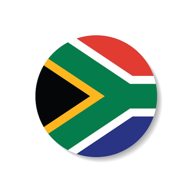 El logotipo del círculo de la bandera de Sudáfrica es un diseño de ilustración vectorial por computadora.