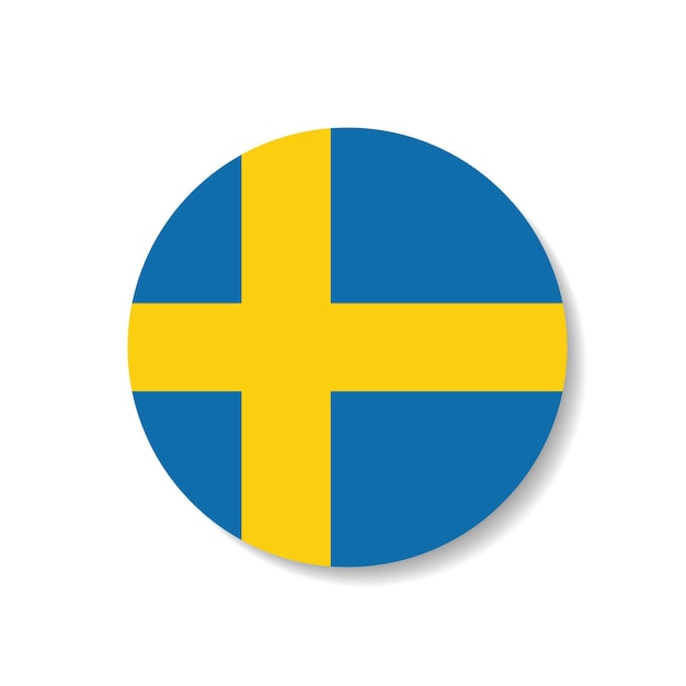 El logotipo del círculo de la bandera de Suecia es un diseño de ilustración vectorial por computadora.