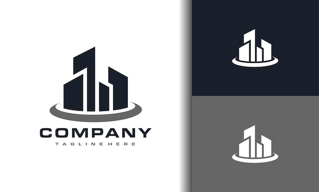 logotipo del círculo de construcción de la ciudad