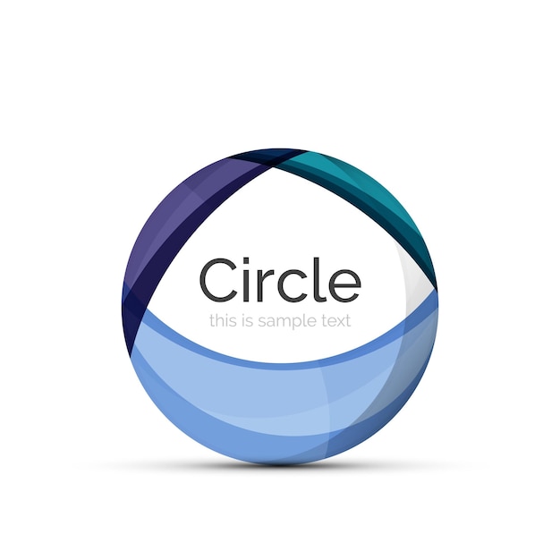 Logotipo de círculo Formas de remolino superpuestas transparentes Icono de negocio limpio moderno