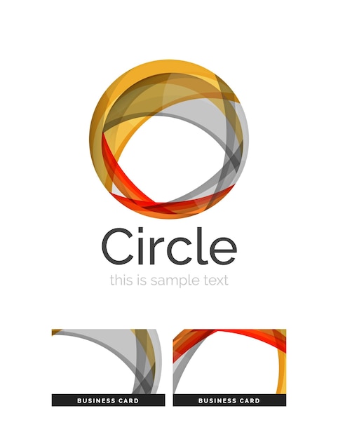 Logotipo de círculo Formas de remolino superpuestas transparentes Icono de negocio limpio moderno