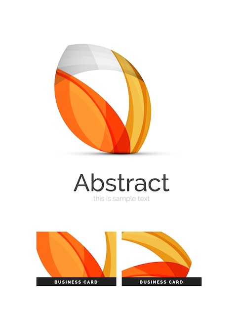 Logotipo de círculo Formas de remolino superpuestas transparentes Icono de negocio limpio moderno
