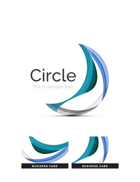 Logotipo de círculo Formas de remolino superpuestas transparentes Icono de negocio limpio moderno