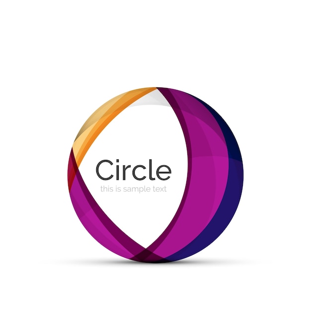 Logotipo de círculo Formas de remolino superpuestas transparentes Icono de negocio limpio moderno