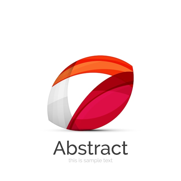 Logotipo de círculo Formas de remolino superpuestas transparentes Icono de negocio limpio moderno