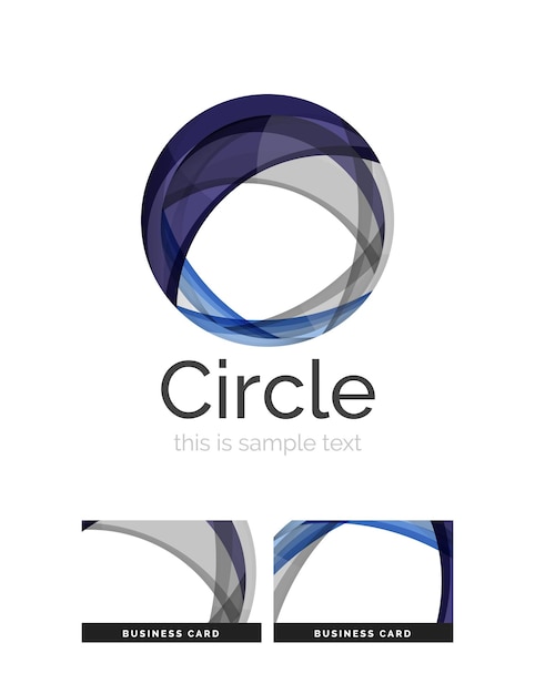 Logotipo de círculo Formas de remolino superpuestas transparentes Icono de negocio limpio moderno