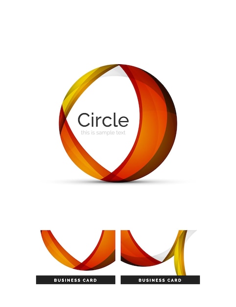 Logotipo de círculo Formas de remolino superpuestas transparentes Icono de negocio limpio moderno