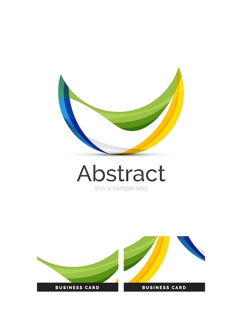 Logotipo de círculo Formas de remolino superpuestas transparentes Icono de negocio limpio moderno
