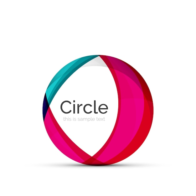 Logotipo de círculo Formas de remolino superpuestas transparentes Icono de negocio limpio moderno