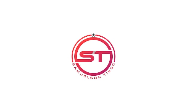 Logotipo de círculo de letra inicial de vector st