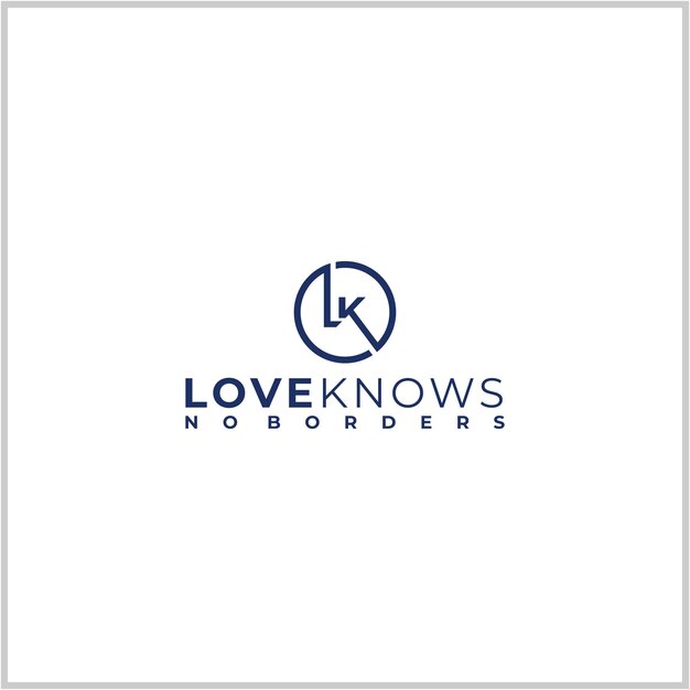 El logotipo del círculo de la letra lk