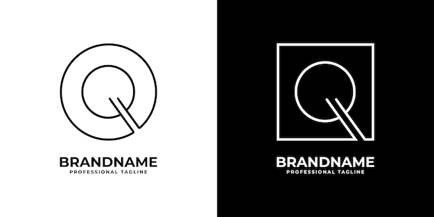 Logotipo de círculo de letra Q moderna Logotipo único de letra Q Square
