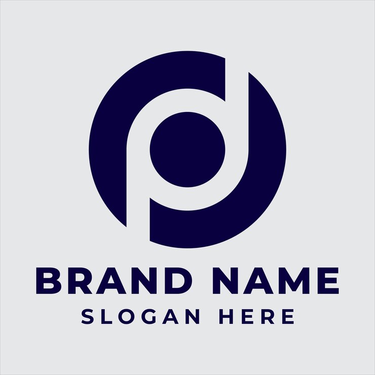 Vector logotipo del círculo de letras pd vector premium