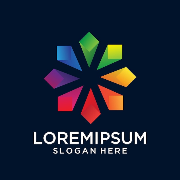 El logotipo del círculo de medio tono de Gradiente de Rombos de Vórtice Espiral