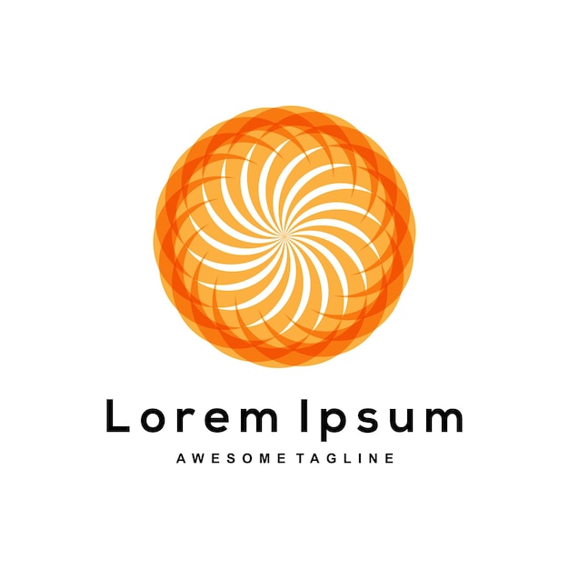 Logotipo de círculo naranja con el título 'logotipo naranja para un eslogan increíble'